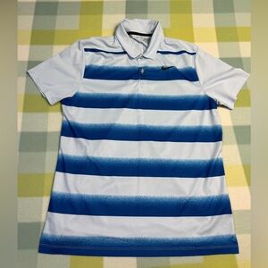 Nike Baby Blue Golf Polo with Navy Trim Size Medium